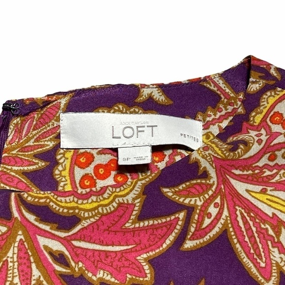 Ann Taylor LOFT Purple Long Sleeve Shift Dress SP - Picture 7 of 10